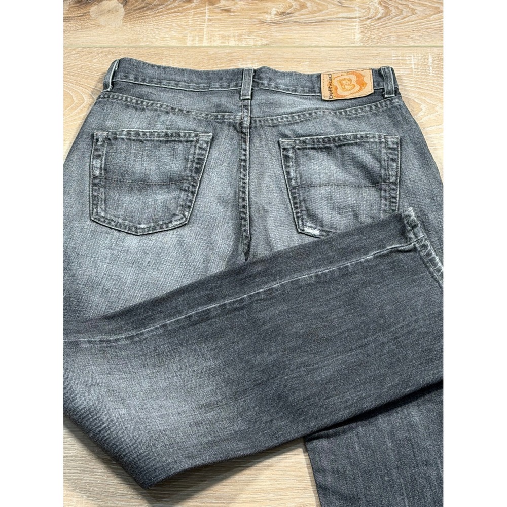 Bullhead Denim Co Slim Straight Jeans Mens 30x30 Faded Black Gray Distressed Y2K